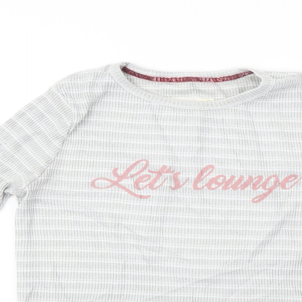 lounge wear  Womens Grey Striped  Pullover Jumper Size 14