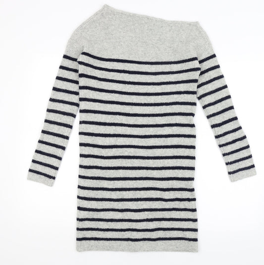 ASOS Womens Grey Striped  Pullover Jumper Size 6