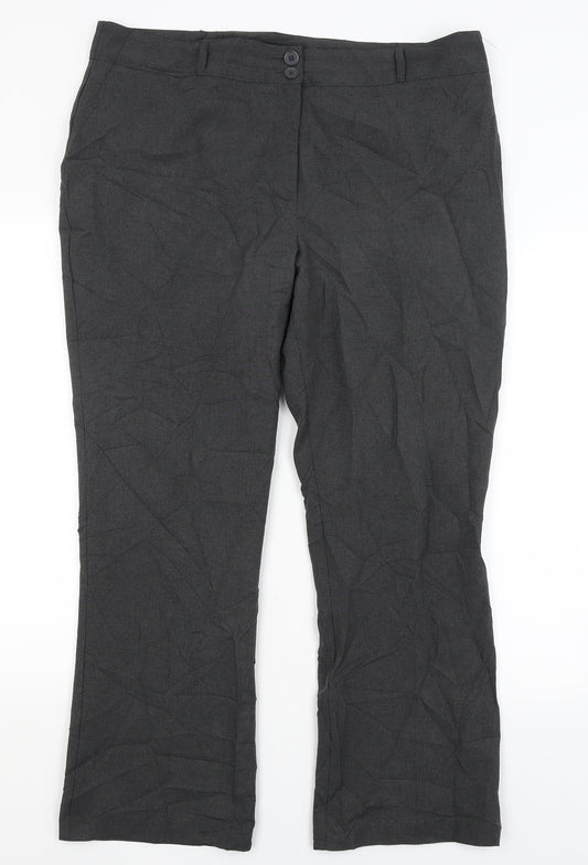 Papaya Womens Grey   Trousers  Size 18 L28 in