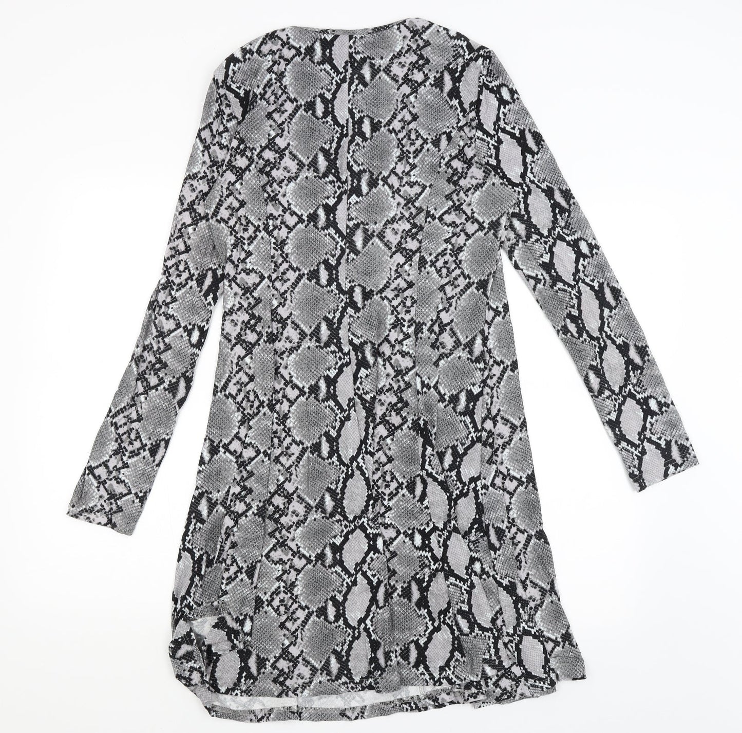 New Look Womens Black Animal Print  T-Shirt Dress  Size 12