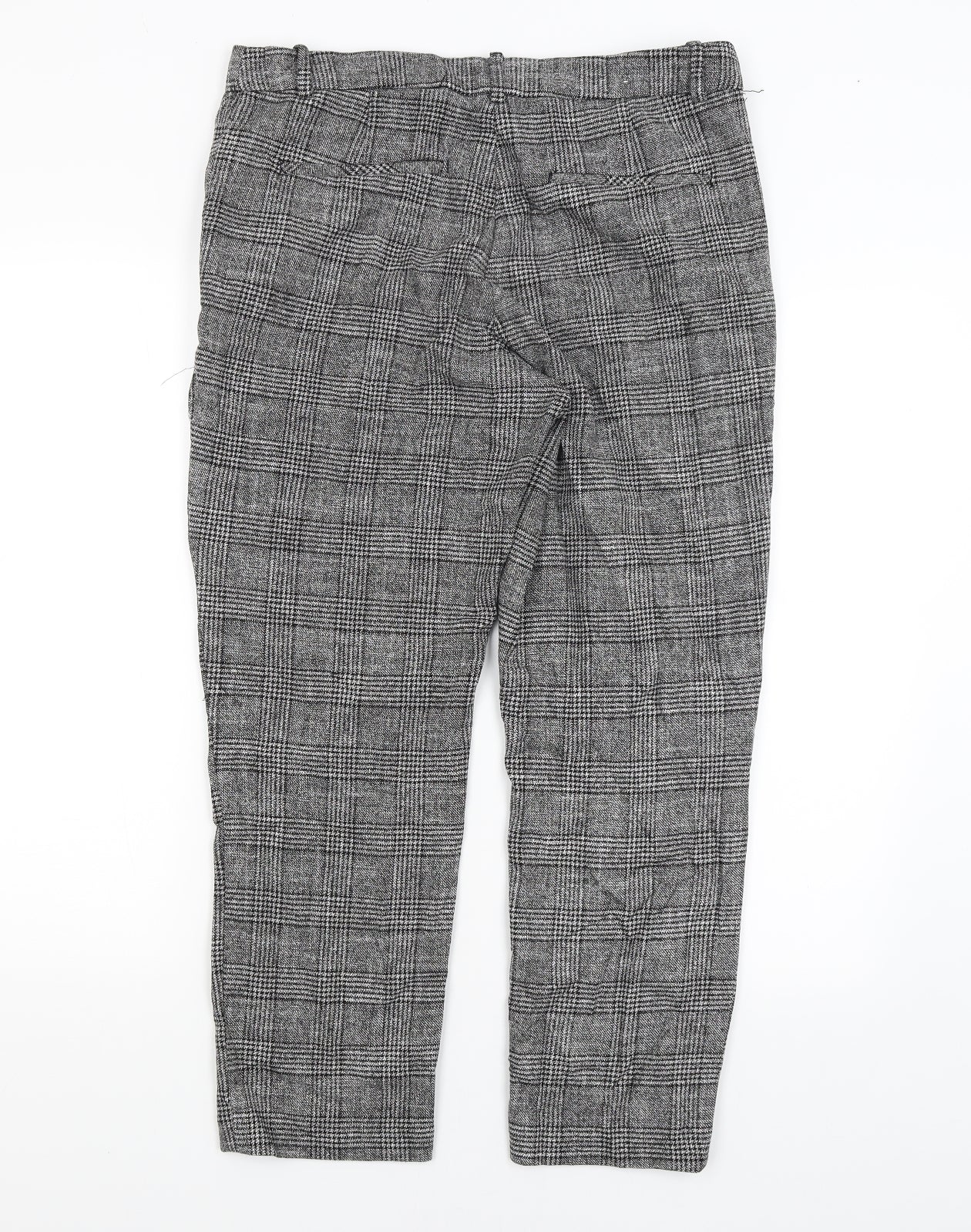 H&M Womens Grey Plaid  Trousers  Size 14 L25.5 in