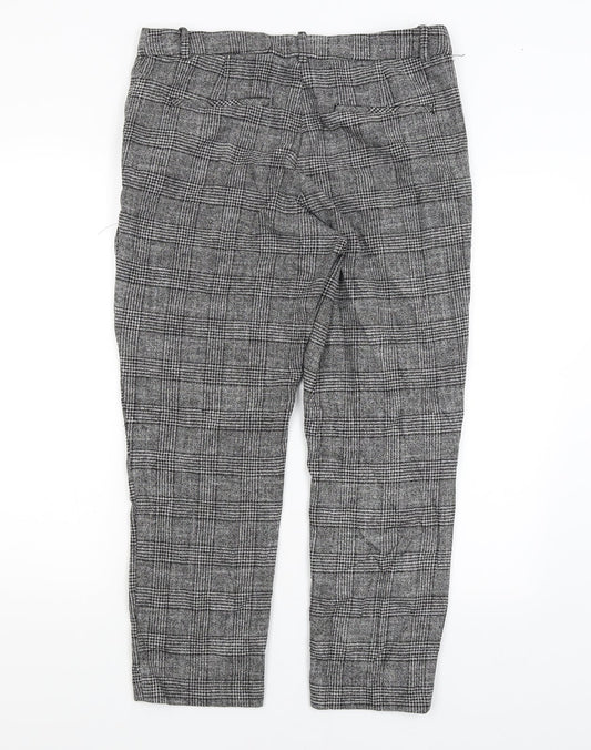 H&M Womens Grey Plaid  Trousers  Size 14 L25.5 in