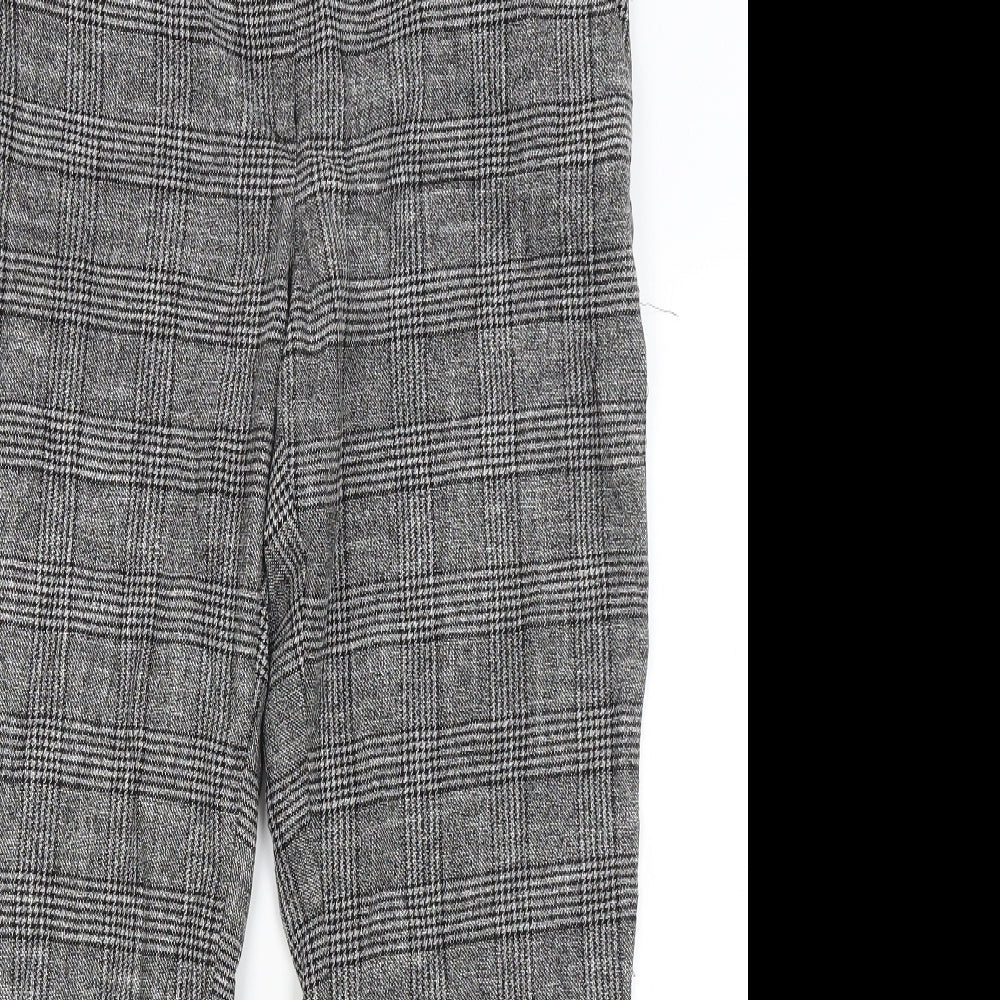 H&M Womens Grey Plaid  Trousers  Size 14 L25.5 in