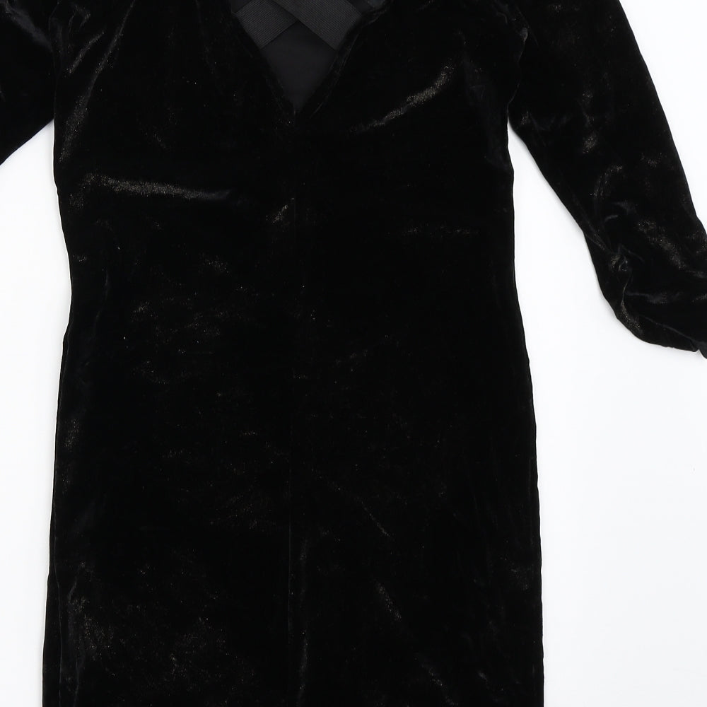 River Island Womens Black  Velour Bodycon  Size 12