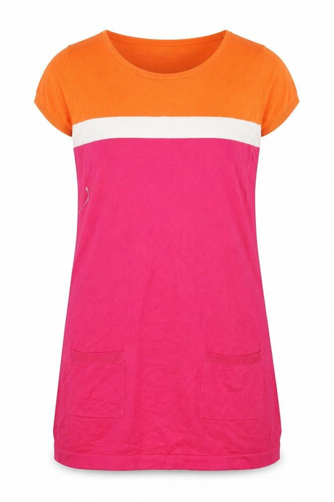 Front view of Papaya women’s pink tunic jumper, size UK 12