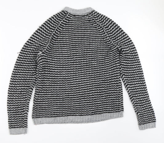 H&M Womens Grey Striped  Pullover Jumper Size S