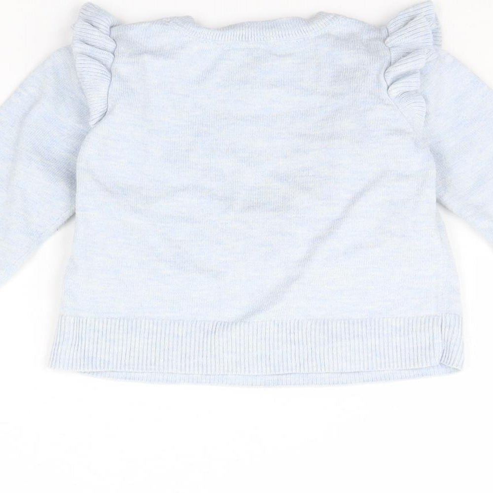 Gap Girls Blue   Pullover Jumper Size 2 Years  - Penguin
