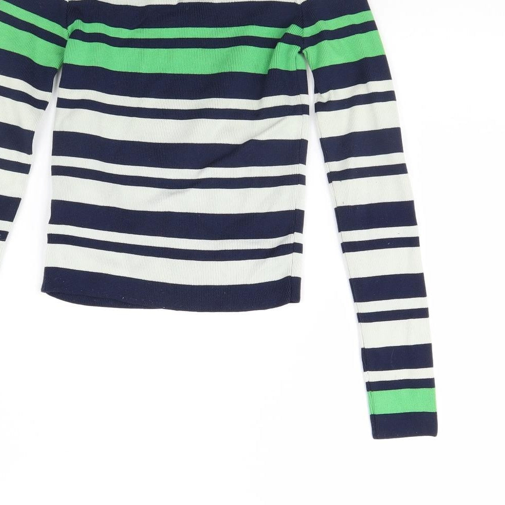 Topshop Womens Ivory Striped  Pullover Jumper Size 8