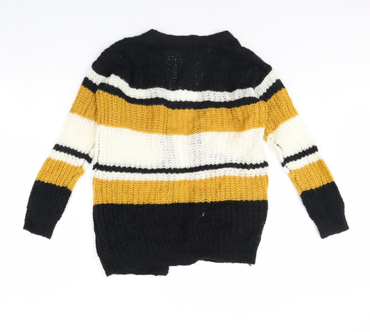 Select Womens Black Striped  Cardigan Jumper Size 10