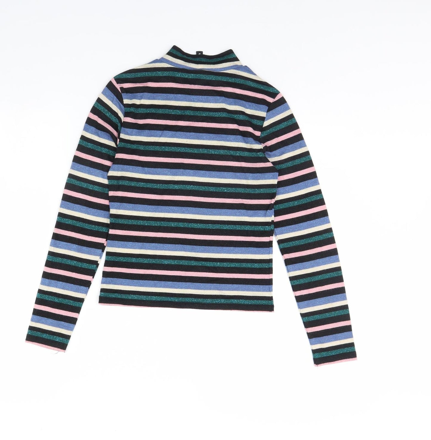 Divided Womens Black Striped  Pullover Jumper Size S