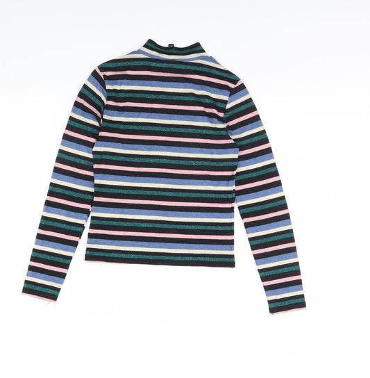 Divided Womens Black Striped  Pullover Jumper Size S