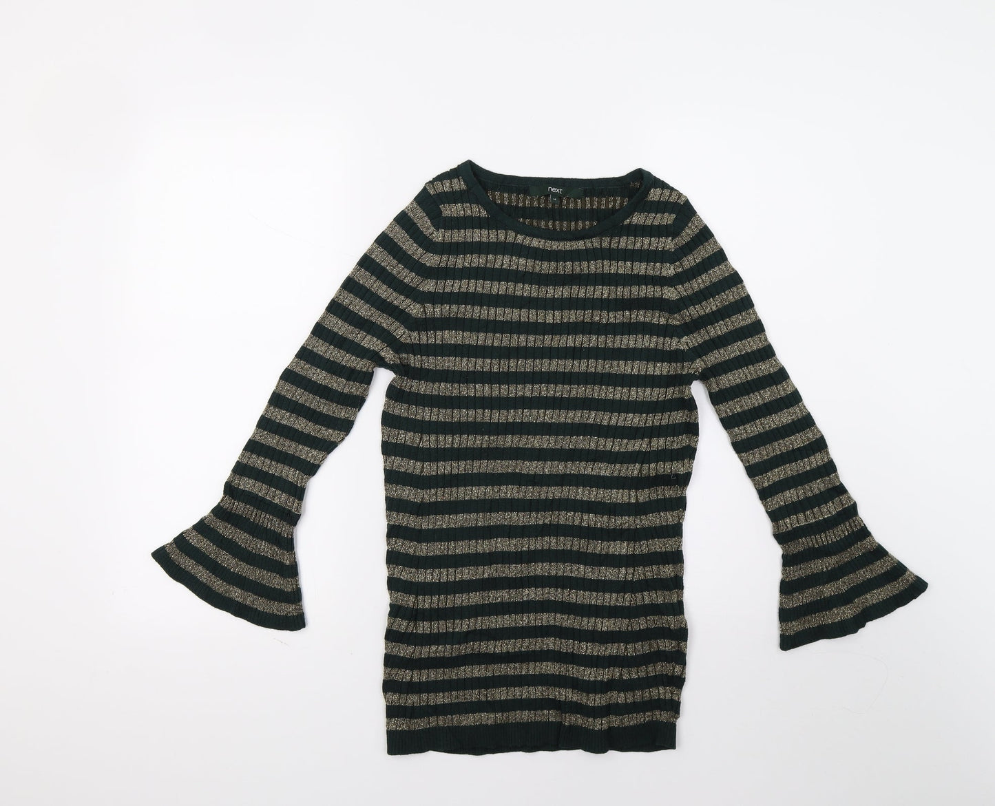 NEXT Womens Green Striped  Pullover Jumper Size 14