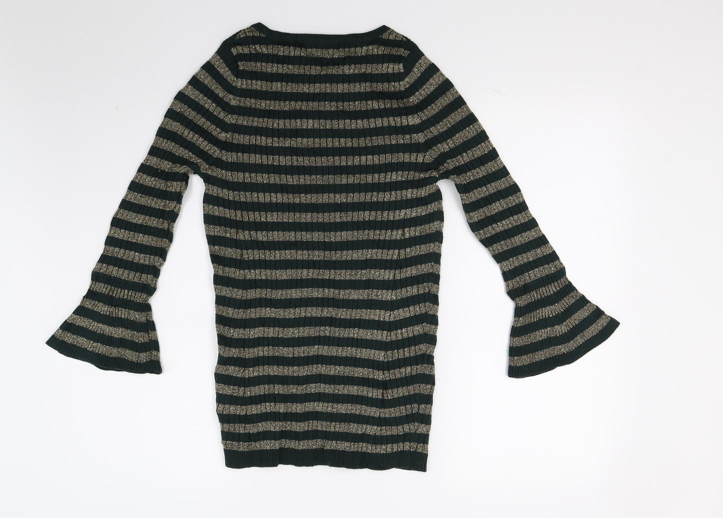 NEXT Womens Green Striped  Pullover Jumper Size 14