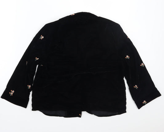 Newlook Womens Black Floral  Basic Button-Up Size 8