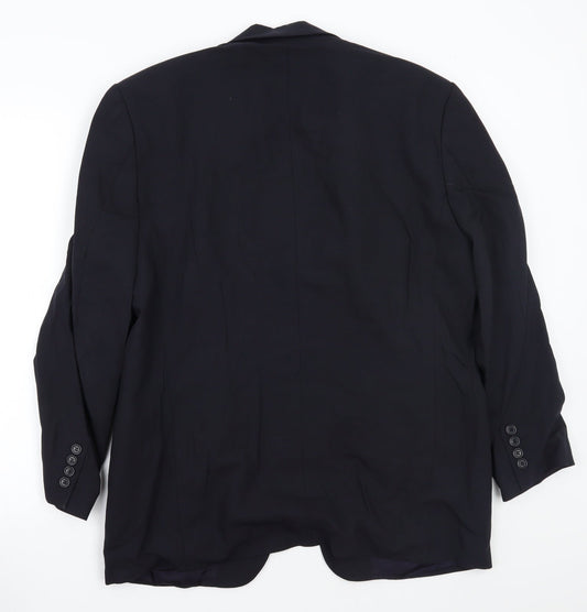 Detail Womens Blue  Ramie Jacket Blazer Size 40