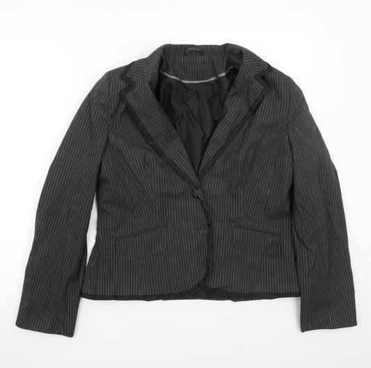 Newlook Womens Grey Striped  Jacket Coat Size 18