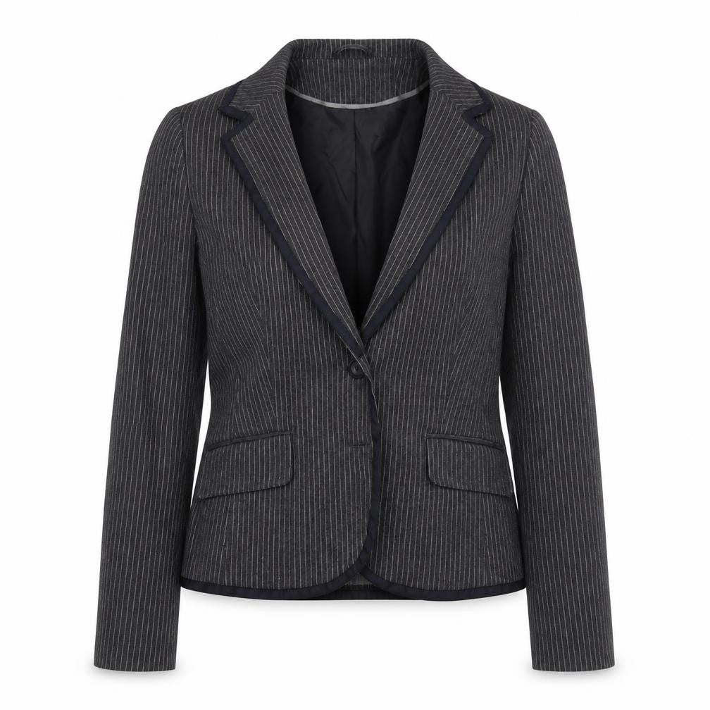 New Look Womens Grey Striped  Jacket Coat Size 18
