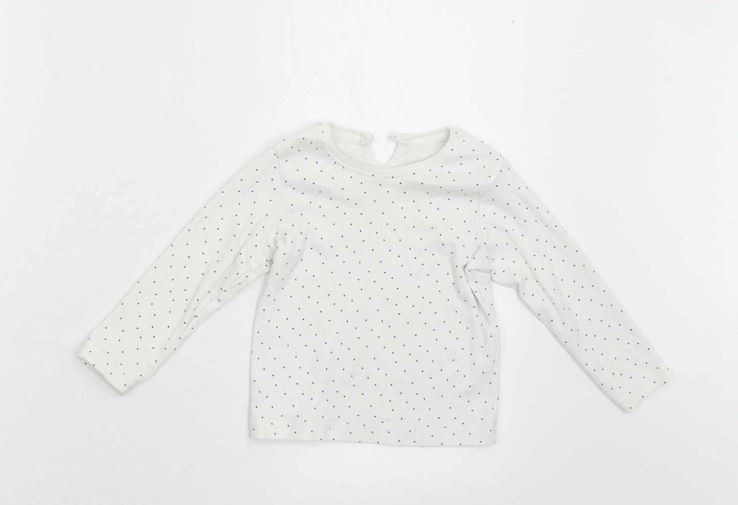 Primark Baby White Polka Dot  Basic T-Shirt Size 18-24 Months