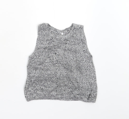 M&S Girls Grey  Knit Pullover Jumper Size 3-4 Years