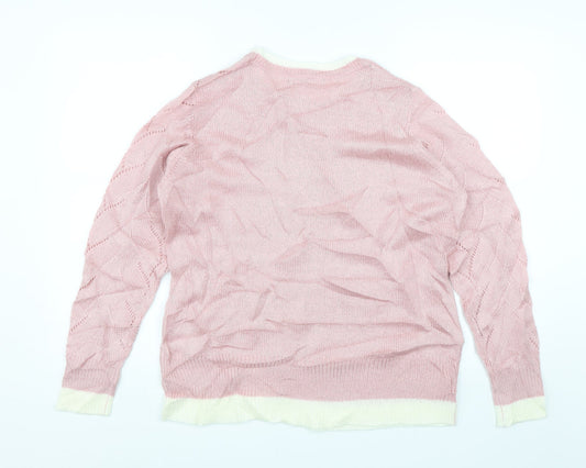Amber Womens Pink   Pullover Jumper Size 16