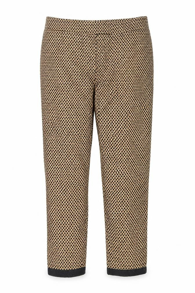 M&S Womens Gold Geometric  Trousers  Size 12 L23 in
