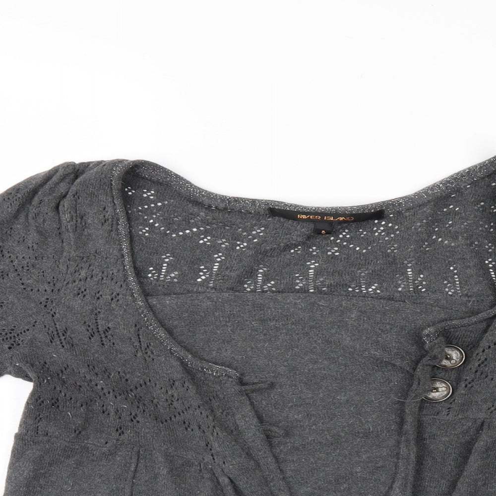 River Island Womens Grey   Shrug Jumper Size 8
