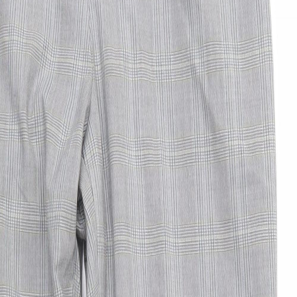 Marks and Spencer Womens Grey Check  Trousers  Size 12 L28 in