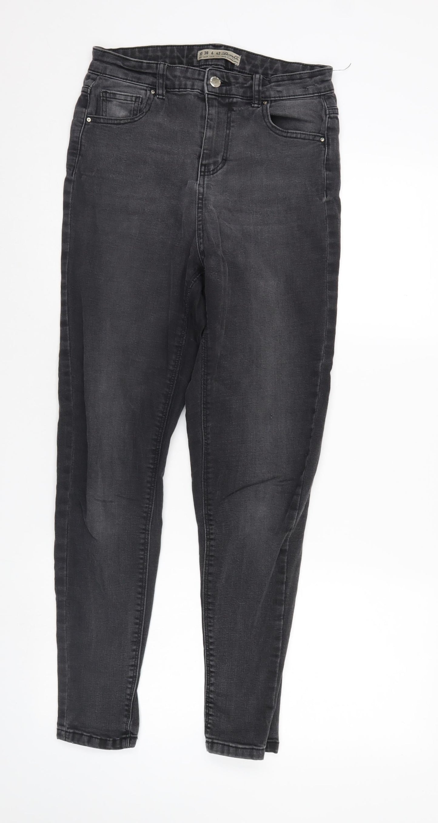 Denim & Co. Womens Black  Denim Straight Jeans Size 10 L27 in - elastic waist