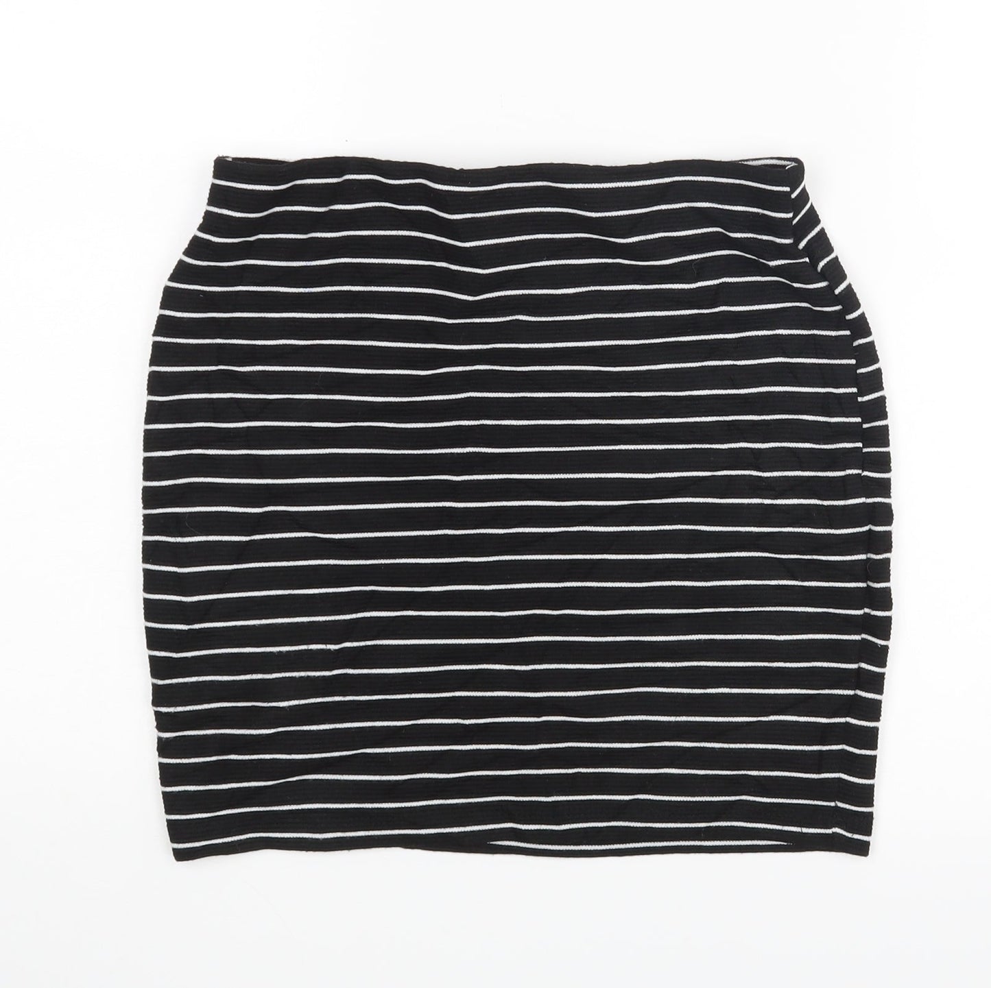 Zara Womens Black Striped  Mini Skirt