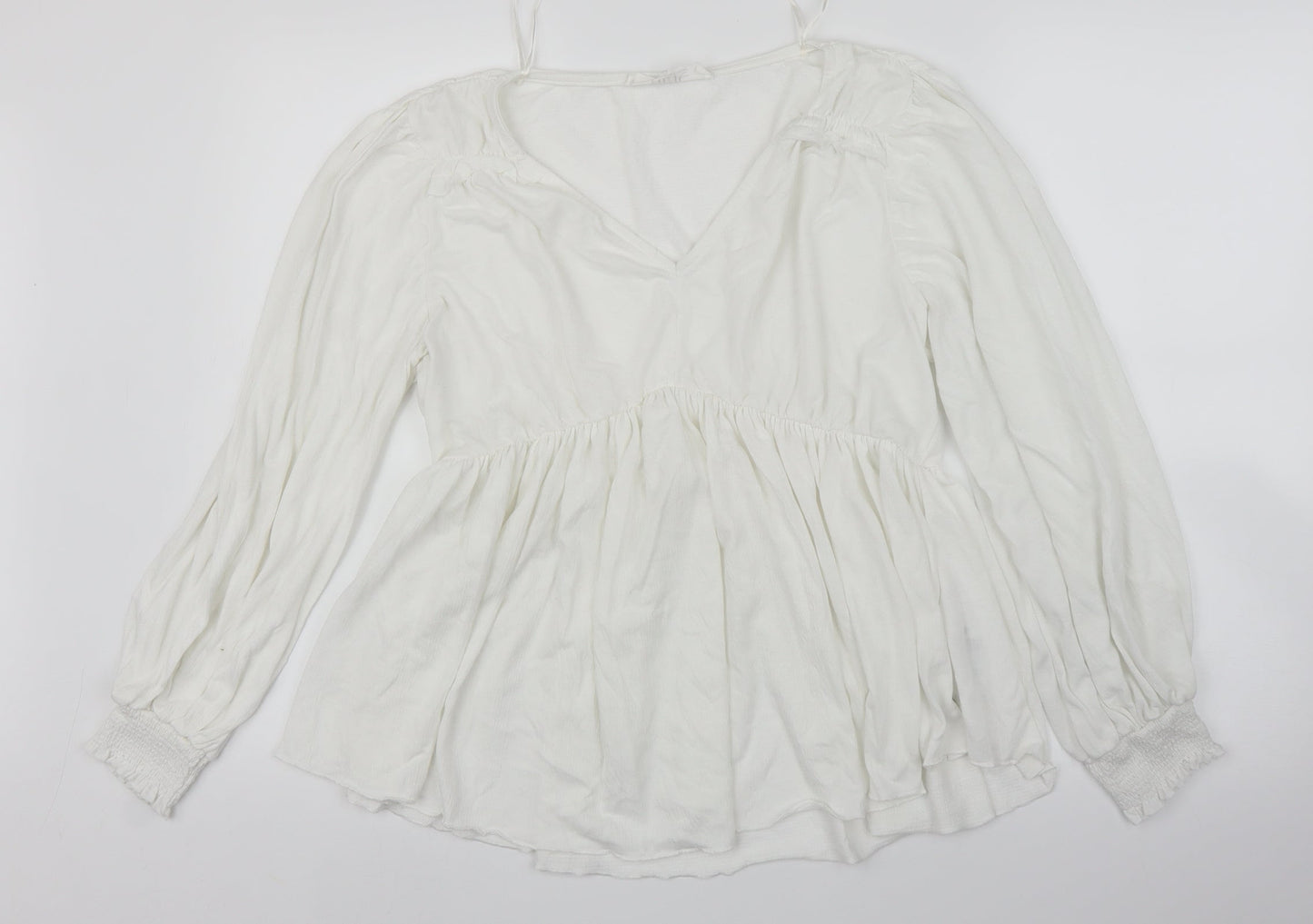 NINE SAVANNAH MILLER Womens White   Basic T-Shirt Size 6