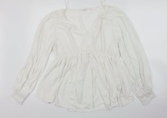 NINE SAVANNAH MILLER Womens White   Basic T-Shirt Size 6