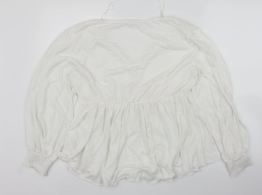 NINE SAVANNAH MILLER Womens White   Basic T-Shirt Size 6