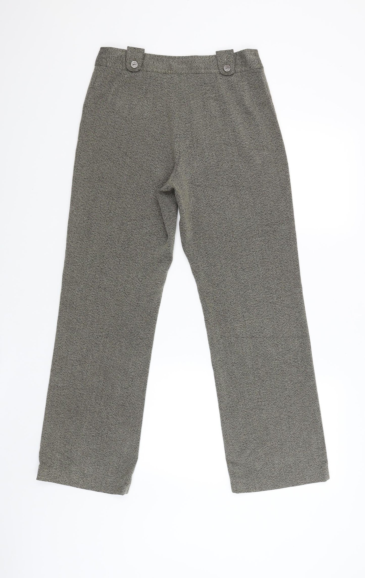 Mia Moda Womens Brown Striped  Capri Trousers Size 10 L30 in