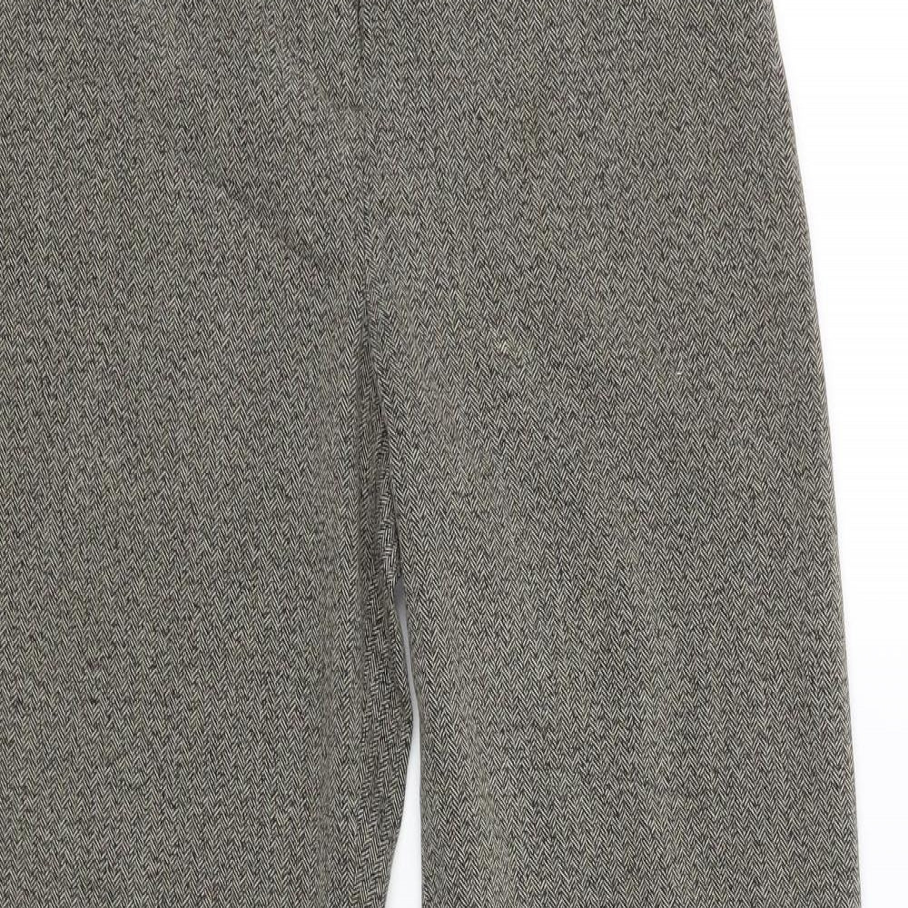 Mia Moda Womens Brown Striped  Capri Trousers Size 10 L30 in