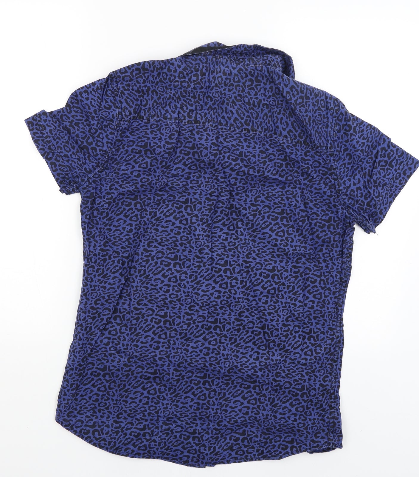 New Look Mens Blue Animal Print   Button-Up Size S