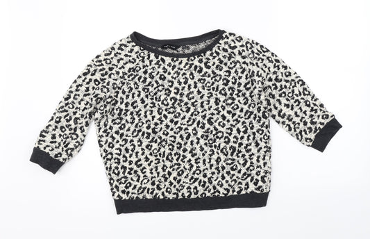 New Look Womens Beige Animal Print  Pullover Jumper Size 8