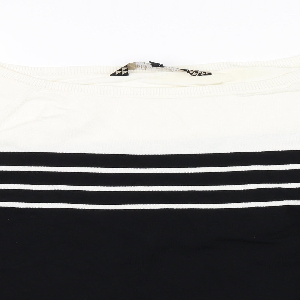 Principles Womens Black Striped  Pullover Jumper Size 10