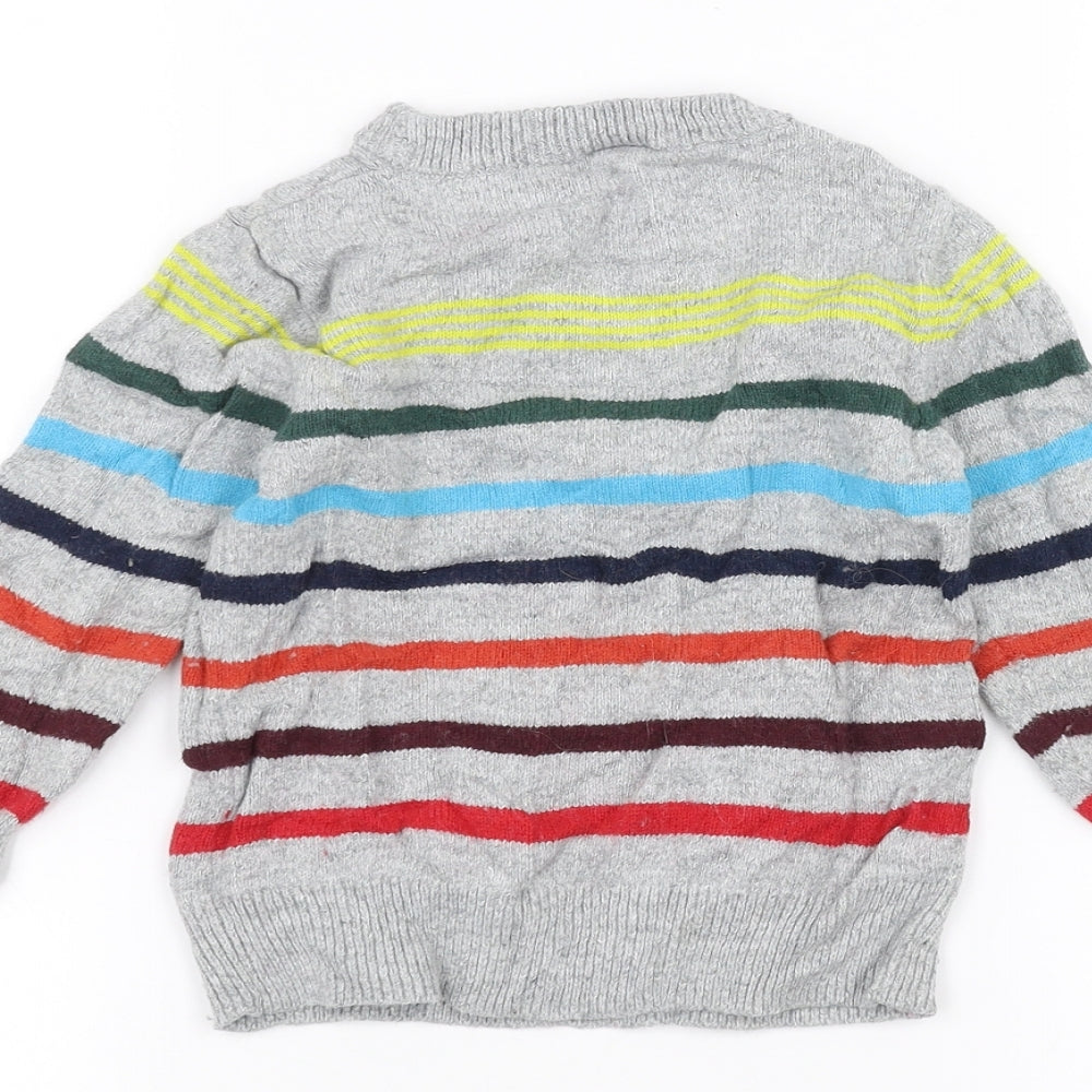 Gap Girls Grey Striped  Pullover Jumper Size 3 Years