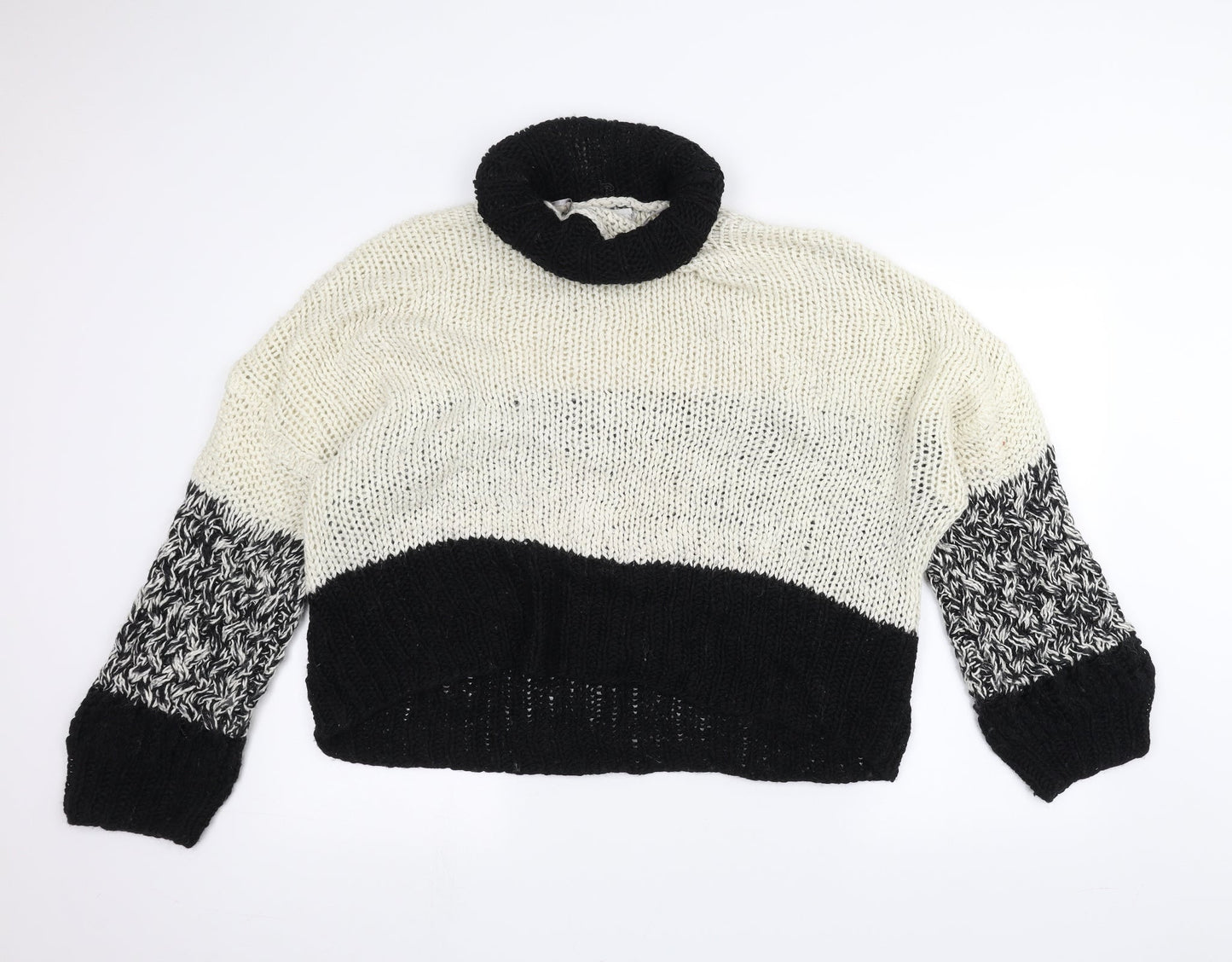 Topshop Womens White Striped  Pullover Jumper Size S