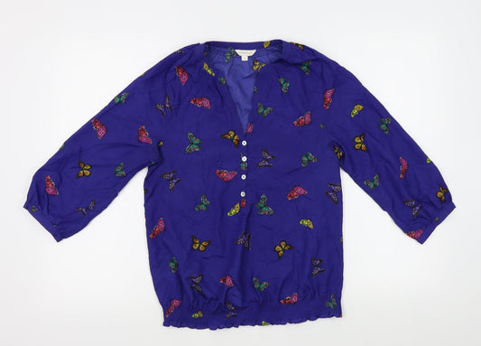 Monsoon Womens Blue   Basic Button-Up Size S
