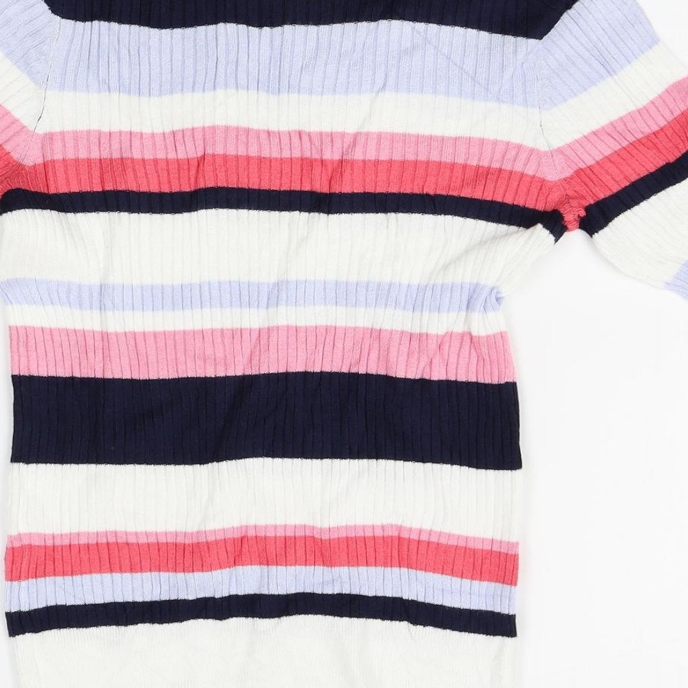 M&S Womens Multicoloured Striped  Pullover Jumper Size 10