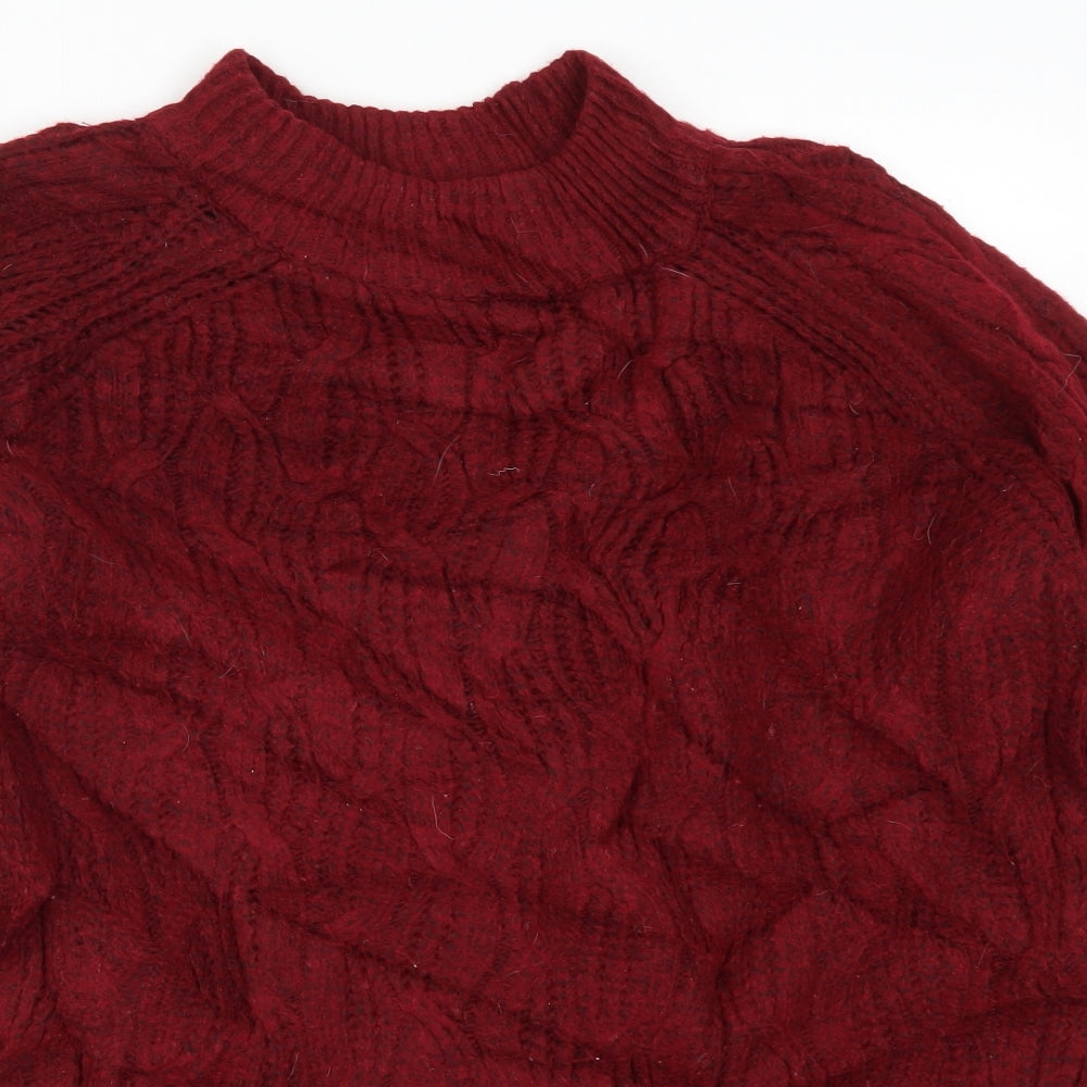 Papaya Womens Red  Knit Pullover Jumper Size M