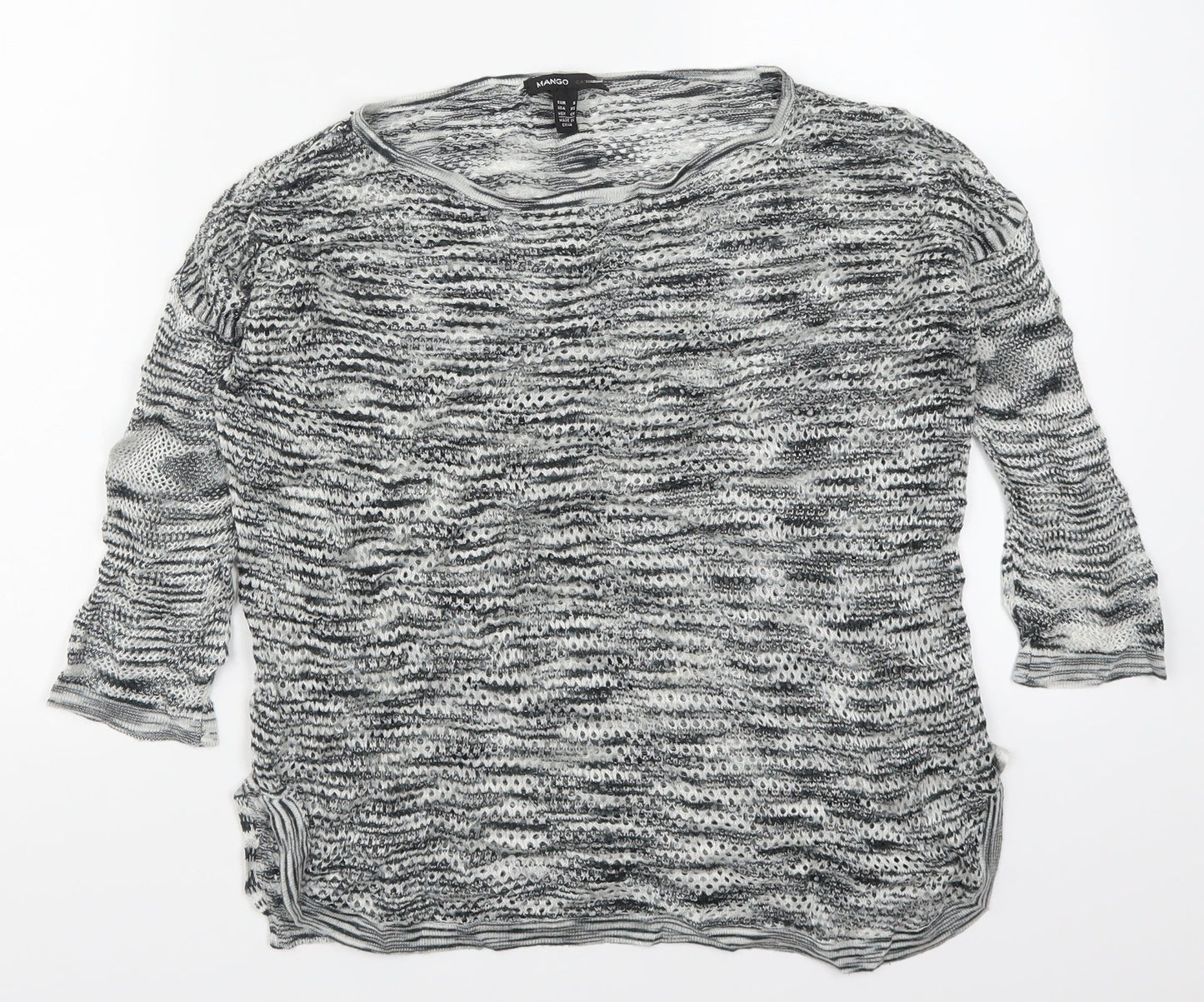 Mango Womens Grey  Knit Pullover Jumper Size S