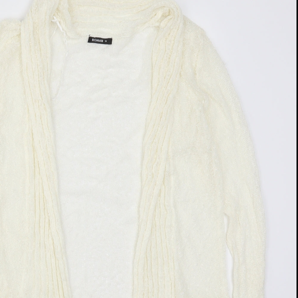 Roman Womens Ivory  Knit Cardigan Jumper Size 10