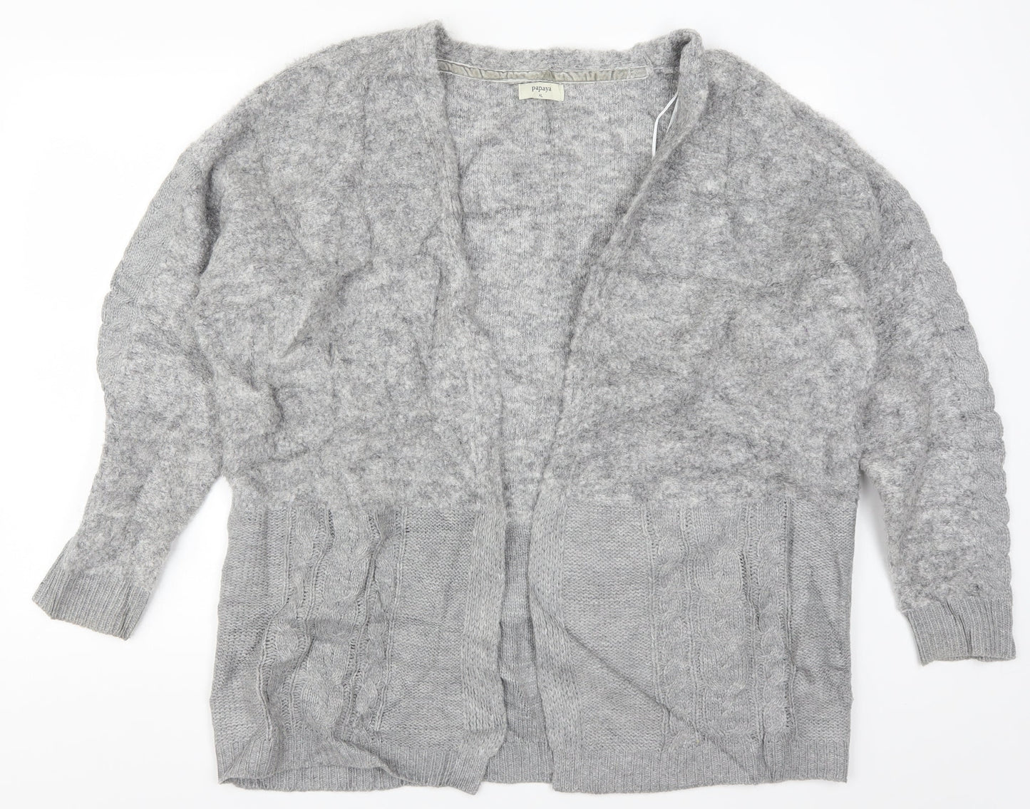 Papaya Womens Grey  Knit Cardigan Jumper Size XL
