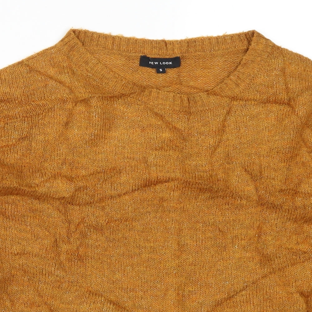 New Look Womens Orange  Knit Pullover Jumper Size S