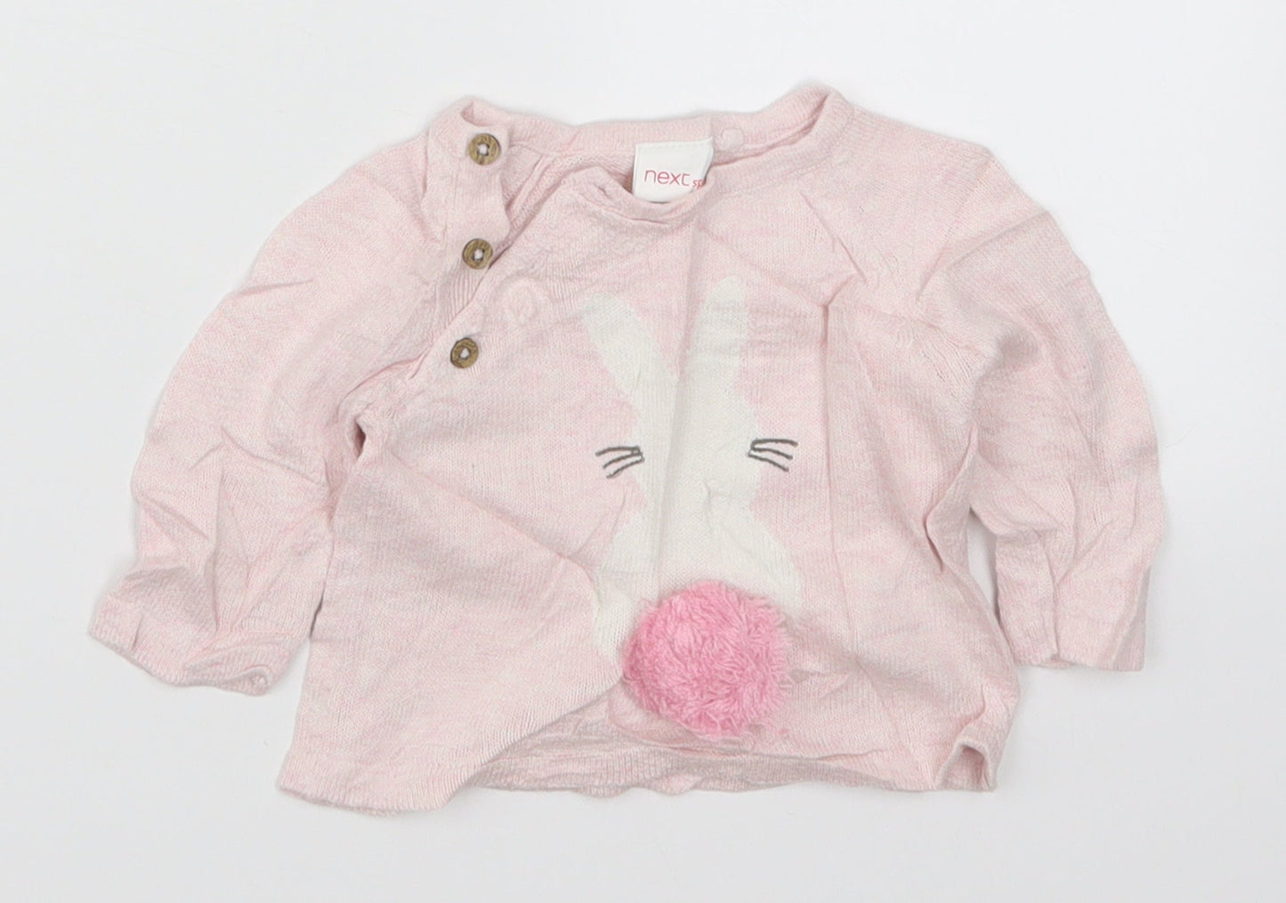 NEXT Girls Pink   Pullover Jumper One Size  - Rabbit