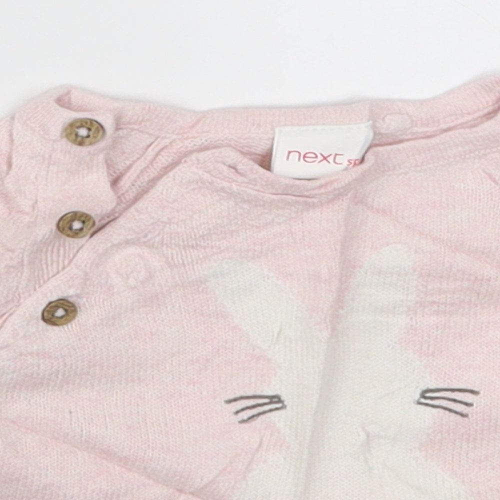 NEXT Girls Pink   Pullover Jumper One Size  - Rabbit