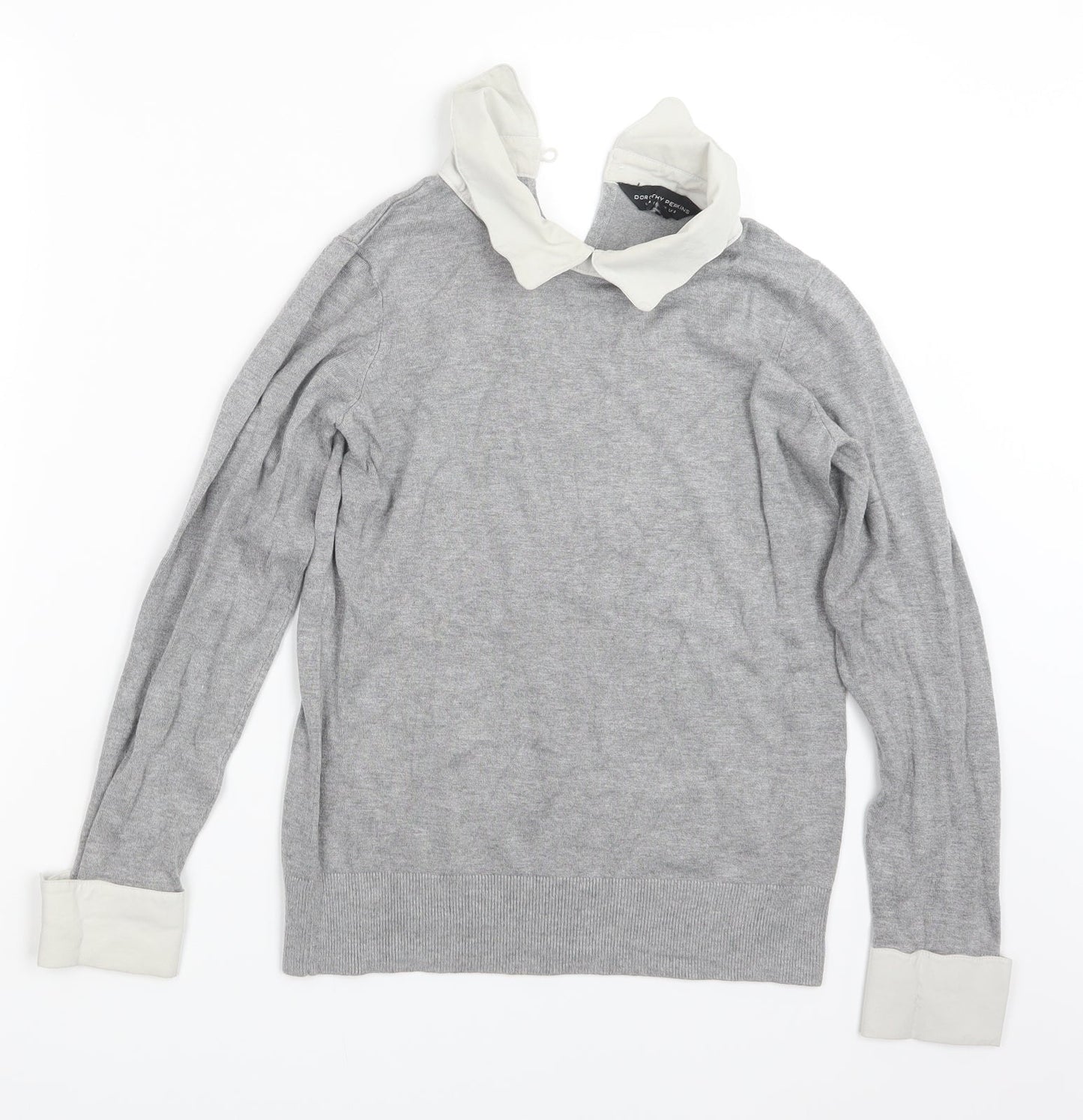 Dorothy Perkins Womens Grey  Knit Pullover Jumper Size 8