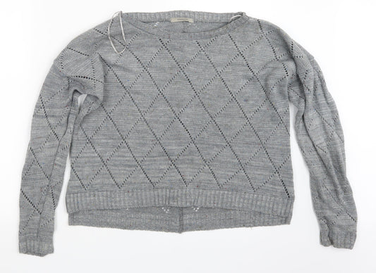 corecion Womens Grey  Knit Pullover Jumper Size M